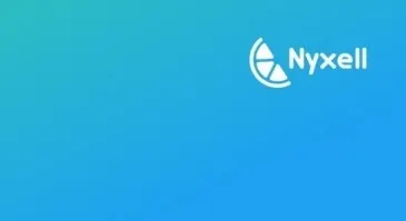 Brand image of Nyxell with the corporate gradient color & his own name up right.